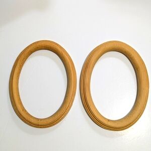 2 Oval Wooden Frames Unfinished Art Craft Needlework Cross-stitch Supplies
